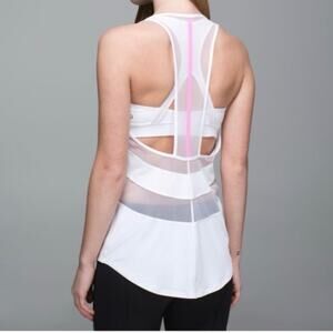 Lululemon If‎ You’re Lucky White Tank with Mesh Size XS